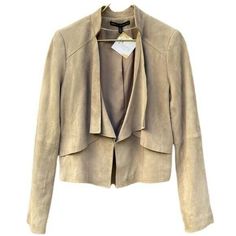 Love the style of the jacket. A bit of an edge but with a feminine flare. Super soft, quality suede. Has front hook & eye closure. There are some pink marks on the left sleeve hem. I tried using a wipe to get it out but didn’t come out. *priced as is Approximate flay lay: armpit to armpit: 18.5” Sleeve length: 25” length in back: 18.5” Cropped Leather Jacket, Tan Suede, Hook Eye, I Tried, Suede Leather, Leather Jacket, Sleeve Length, Blazer, Leather