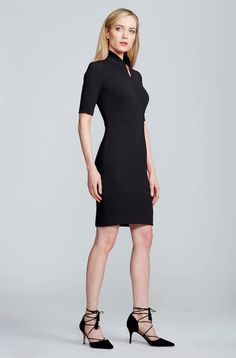 The Half Sleeve version of our best selling and most flattering Evelyn Work Dress. Chic, classic and perfect for a big meeting or client presentation. Elevate your stylish work from home wardrobe. Made with care in NYC. Black Dress Work Outfit, Black Dress Work, Dress Work Outfit, Power Dress, Italian Dress, Dress Work, Professional Wardrobe, Upgrade Your Look, Standing Collar