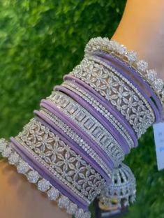 Chudiya Indian Bangles, Lavender Bangles, Bangles For Daily Wear, Bangles Aesthetic, Purple Bangles, Pakistani Bangles, Clay Bangles, Lavender Jewellery, Traditional Bangles