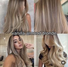 Vanilla Almond Blonde, Almond Blonde Hair, Almond Blonde, Fall Blonde Hair, Cute Hair Colors, Brunette Hair With Highlights, Hairstyles For Layered Hair