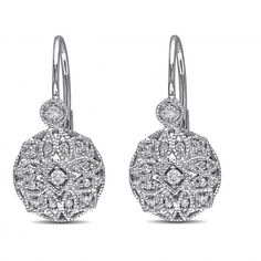 Vintage Style Leverback Diamond Earrings Floral 14k White Gold 0.15ct - DE8 Diamond White Diamond Earrings With Lever Back, Diamond Drop Earrings With Lever Back, Elegant White Gold Diamond Earrings With Lever Back, Anniversary Diamond Earrings With Lever Back Ear Wires, White Gold Diamond Earrings With Lever Back, Anniversary Diamond Earrings With Lever Back, White Gold Diamond Earrings With Lever Back For Anniversary, White Gold Round Cut Diamond Earrings With Lever Back, Anniversary White Gold Diamond Earrings With Lever Back