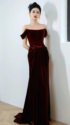 Off shoulder party dress, velvet dress ,red evening dress,Vintage dressMaterial:velvetColor:as picture or custom colorNeckline:off shoulderBack details:bandageDress type:bodyconStyle:vintage&ltp&gtFeatures:charming&lt/p&gt&ltbr/&gt&ltp&gtThis dress could be custom made, there are no extra cost to do custom size and color.&lt/p&gt&ltbr/&gt&ltp&gt1, If the color is customized, please note the color & card number.&lt/p&gt&ltbr/&gt&ltp&gt2,You can choose standard size or custom size . If dress is cu Prom Dresses Red Velvet, Vintage Off The Shoulder Dress, Off The Shoulder Velvet Dress, Maroon Velvet Gown, Red Velvet Formal Dress, Red Velvet Dress Aesthetic, Red Off The Shoulder Prom Dress, Red Velvet Gala Dress, Elegant Velvet Banquet Dresses