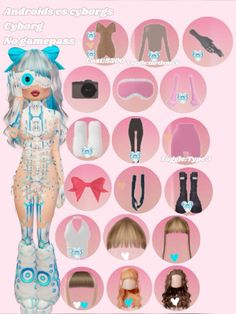 an image of a doll with many different outfits