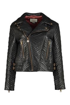 Find GUCCI Quilted Leather Biker-jacket on Editorialist. Quilted leather biker-jacketZipped cuffs100% Leather Black Coats, Womens Black Coat, Buy Gucci, Leather Jacket Black, Gucci Black, Quilted Leather