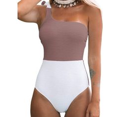 Nwt Cupshe Brown And White One Shoulder Swimsuit New With Tags Never Worn Size Medium One Shoulder One Piece Colorblock Style Hygiene Liner Still Attached Shoulder Ties On The Top White Stretch One Piece For Poolside, White One-piece Bodysuit For Poolside, White Stretch Bodysuit For Beach, White Stretch Bodysuit For The Beach, White Stretch One-piece Swimsuit For Beach, White One-piece Swimwear With Lined Body, Stretch White One-piece For The Beach, White Stretch Bodysuit For Beach Season, White Fitted One Piece For Beach Party