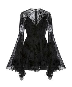 Goth Dresses Short, Black Silver Outfit, Black Long Sleeve Lace Dress, Black Lace Long Sleeve Dress, Silver Outfits, Sleeve Lace Dress, Alex Perry, Long Sleeve Lace Dress