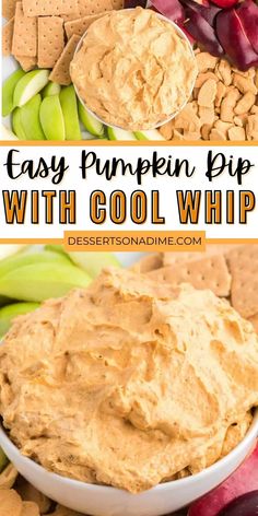 an easy pumpkin dip with cool whip is the perfect appetizer for fall and halloween