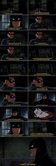 the batman animated movie is shown in many different ways, including text and animation characters