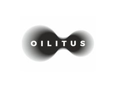 the logo for oilittus is shown on a white background with black and grey swirls