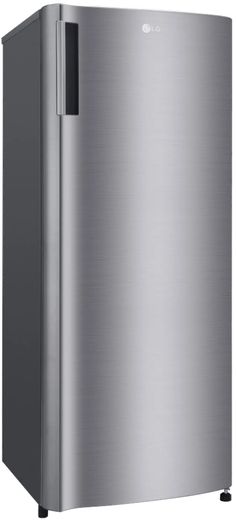 a silver refrigerator freezer sitting on top of a white background with the door open