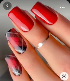 Red Tartan Nails, Tartan Nail Art, Short Christmas Nail Ideas, Check Nails, Short Christmas Nail Designs, Tartan Nails, Nail Ideas For 2023, Plaid Nail Designs, Fantastic Nails