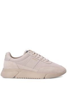 light beige calf suede panelled design logo stamp at side logo patch at the tongue perforated detailing branded heel counter almond toe front lace-up fastening branded insole chunky rubber sole Axel Arigato Genesis, Balenciaga Track, Axel Arigato, Planet People, Office Bag, Balenciaga Triple S, Suede Fabric, Summer Beach Wear, Derby Shoes