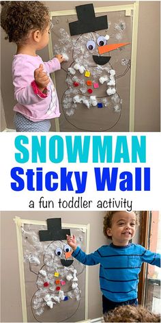 Christmas Activities Babies, Snowman Preschool, Winter Activities For Toddlers, Sticky Wall, Winter Activities Preschool, January Crafts, Preschool Winter, Fun Activities For Toddlers, Thema Winter