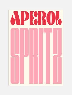 the logo for apero's spirit is shown in red and pink letters on a white background