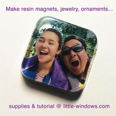 an image of two people with their mouths open on a cell phone case that says make resin magnets, jewelry, ornaments