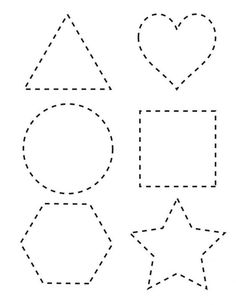 traceable shapes to be used for children's crafts, such as stars and hearts