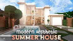 the modern aesthetic summer house is featured in this video game, which features an outdoor swimming pool