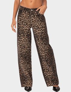 Cheetah Print Pants, Cute Pants Low Rise, Jeans Low Rise, Cheetah Print Jeans, Cheetah Jeans, Fitted Tiger Print Trendy Bottoms, Cheap Low-rise Denim Bottoms, Fitted Tiger Print Bottoms, Cheap Low-rise Women's Jeans