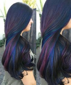 Rainbow Hair Color, Blue Highlights, Oil Slick, Lip Colour, Mermaid Hair, Rainbow Hair, Cool Hair Color, Grunge Hair