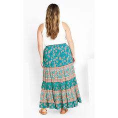 Wrap yourself in summery elegance with the stunning Aurora Print Skirt. Featuring a beautiful turquoise color, lightweight material, and stretchy waistband for comfort, this maxi skirt is your go-to for chic summer fashion. Bold and fiercely fashionable, no one does plus size fashion like City Chic. Loved around the globe for its diverse range of fashion-forward styles for any occasion. From show-stopping evening gowns to workwear and casualwear, City Chic will take your style to bold new height Turquoise Flowy Long Skirt, Turquoise Long Skirt For Spring, Spring Flowy Turquoise Skirt, Casual Flowy Turquoise Skirt, Spring Turquoise Flowy Skirt, Turquoise Long Skirt For Summer, Long Turquoise Skirt For Summer, Turquoise Lined Skirt For Summer, Bohemian Turquoise Skirt For Summer