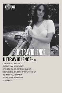 Ultraviolence Album, Lana Del Rey Poster, Lana Del Rey Ultraviolence, Money Power Glory, Minimalist Music, Lana Del Rey Songs, Lana Del Rey Lyrics, Music Poster Ideas