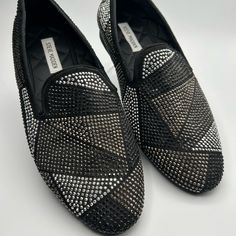 Steve Madden Sequins Slip-On, Colors: Black Gray Silver Size 8.5 Nwot Worn Once Only To Try On, But They Did Not Fit. Cushioned Footbed Sparkly Mens Shoes, Glitter Mens Shoes, Sparkly Mens Dress Shoes, Men Rhinestone Shoes, Shoes Steve Madden, Steve Madden Shoes, Slip Ons, Try On, Loafer Shoes