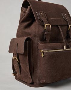 Nubuck city backpack The functional attitude of this City backpack is paired with the excellence of leather goods materials and finishes. The distinct, velvety texture of nubuck enhances the accessory's careful balance of volume. The numerous external pockets guarantee practicality and comfort. Designer Leather Backpack With Leather Trim, Modern Brown Leather Backpack With Leather Trim, Luxury Textured Leather Standard Backpack, Luxury Leather Backpack With Textured Finish, Luxury Leather Satchel Backpack With Leather Lining, Luxury Leather-backed Backpack For Daily Use, Luxury Backpack With Leather Backing, Luxury Backpack With Leather Backing For Daily Use, Luxury Soft Leather Standard Backpack