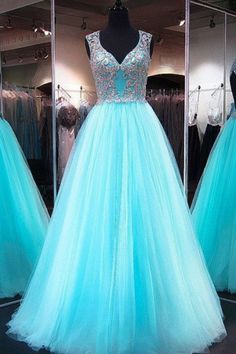 Beautiful Dresses of All Kinds, Luxury and Dazzling | Ruby Outfit | Luulla Blue V-neck Prom Gown, Blue V-neck Dress For Debutante Ball, Light Blue V-neck Party Gown, Blue V-neck Evening Dress With Sweep Train, Light Blue V-neck Gown For Prom, Blue V-neck Gown For Wedding, Blue V-neck Gown For Prom Season, Blue V-neck Evening Dress For Prom Season, Blue V-neck Evening Dress For Prom