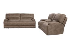 two couches and a recliner are shown side by side