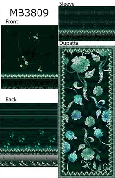 an image of a green and black background with white flowers on the bottom right side