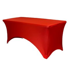 Stretch Spandex 6 Ft Rectangular Table Cover Red - Bridal Tablecloth Spandex Table Covers, Patio Table Decor, Wood Folding Table, Fitted Tablecloths, Table Overlays, Rectangle Tablecloth, Free Fabric Swatches, Banquet Tables, Square Meter