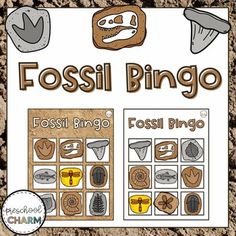 fossil bingo game for kids to play in the sand