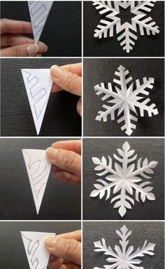 how to make paper snowflakes that look like they have been cut out and put together