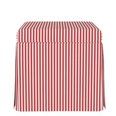 a red and white striped table cloth