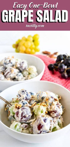 This Chicken Salad Chick-inspired grape salad combines sweet grapes, creamy dressing, and pecans for a delicious holiday dish! Grape Salad Recipe Chicken Salad Chick, Healthy Grape Recipes, Copycat Chicken Salad Chick Grape Salad, Chicken Salad Chick Cookie Recipe, Grape Salad Chicken Salad Chick, Grape Salad With Brown Sugar, Chicken Salad Chick Copycat Recipes, Chicken Salad Chick Grape Salad, Chicken Salad Chick Grape Salad Recipe