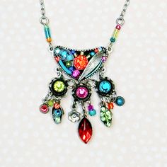 We might go as far to say that this necklace gives a garden full of blooming flowers a run for their money. The Firefly Botanical Bryn Necklace is simply bursting with color! You heard it here. We are still trying to catch our breath since we first laid eyes on this necklace and adds a dash of dazzle to your ensemble. We are certain that you will be reaching for the Firefly Botanical Bryn Necklace time and time again. Retired Multi-color European crystals, Czech glass Chain approximately 18 inch Bohemian Necklace With Flower Pendant, Multicolor Bohemian Pendant Charm Necklaces, Bohemian Festival Necklace With Flower Charm, Bohemian Necklace With Flower Charm For Festival, Bohemian Multicolor Pendant Charm Necklaces, Bohemian Multicolor Flower Pendant Jewelry, Whimsical Multicolor Dangle Necklaces, Multicolor Bohemian Flower Necklace For Jewelry Making, Multicolor Bohemian Flower Necklace For Crafts