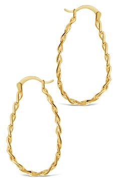 Delicate, open chain links add an on-trend element to a modern pair of hoop earrings. 1.7" length Snap down post Rhodium plated brass Imported Modern Hoop Earrings With Chain Detail, Modern Metal Hoop Earrings With Chain Detail, Modern Chain Hoop Earrings, Modern Metal Link Hoop Earrings, Modern Linked Metal Hoop Earrings, Modern Gold Link Hoop Earrings, Everyday Hoop Earrings With Chain, Elegant Small Hoop Earrings With Chain Detail, Elegant Everyday Hoop Earrings With Chain Detail