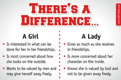 there's a difference between a girl and a lady in the same text box