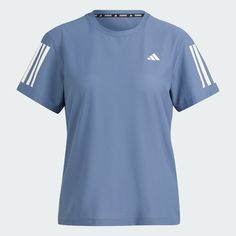 adidas Own The Run Tee - Blue | Women's Running | adidas US Adidas Shirt Women, Adidas Running, Adidas Shirt, The Run, Adidas Tops, Blue Adidas, Adidas Online, Early Morning, Running Women