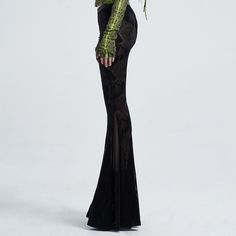 Show off your style with these black gothic flared jacquard pants for women. with an elegant gothic design, these pants offer a unique look that helps you stand out from the crowd. shop now and find the perfect fit for you. Cage Skirt, Plus Size Gothic, Rave Pants, Elegant Gothic, Vintage Trousers, Body Proportions, Punk Rave, Flared Trousers, Body Curves