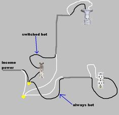 an electrical wiring diagram with two switches and one light switch in the same room,