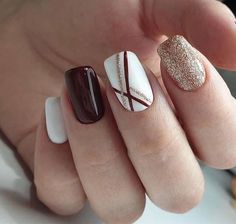 Bridal Nail Art, Square Nail Designs, Nail Art Wedding, Gel Nail Designs, Bridal Nails, Fall Nail, Classy Nails, Nail Polishes, Square Nails