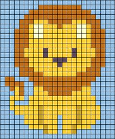 a cross - stitch pattern with a yellow cat on it's face and chest