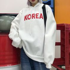 KOREA Embroidery Hoodie Sweatshirt