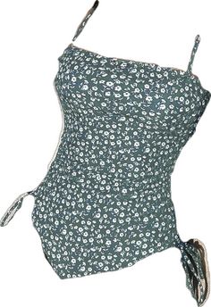 Beachy Printed Bodysuit For Summer, Vacation Sleeveless Bodysuit With Adjustable Straps, Vacation Bodysuit With Adjustable Straps, Sleeveless, Sleeveless Bodysuit With Adjustable Straps For Vacation, Green Summer Bodysuit For Vacation, Green Floral Print Bodysuit For Beach, Summer Green Printed Bodysuit, Printed Green Summer Bodysuit, Summer Printed Green Bodysuit