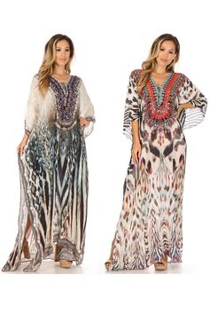 This caftan dress cover-up is made of lightweight material with no structure so that it drapes effortlessly and elegantly. It is very forgiving and loose-fitting for maximum comfort and best wear. Colors are very vibrant and unique Bohemian Chiffon V-neck Cover-up, Flowy Bohemian Chiffon Beach Dress, Bohemian Chiffon Beach Dress Cover-up, Beach Printed Chiffon Maxi Dress, Printed Chiffon Maxi Dress For Beach, Summer V-neck Chiffon Kaftan, Elegant Boho Print Maxi Dress For The Beach, Long Sleeve Chiffon Kaftan For The Beach, Bohemian Chiffon Cover-up For Vacation