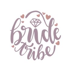 the bride tribe logo with hearts and a diamond in it's center, on a white background