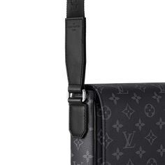 LOUIS VUITTON® - District Pm - Eclipse Masculine Monogram, Louis Vuitton Mens Bag, Louis Vuitton Mens Wallet, Mens Designer Bag, Sac Louis Vuitton, Pm Monogram, Louis Vuitton Official, Messenger Bags, Black Metallic