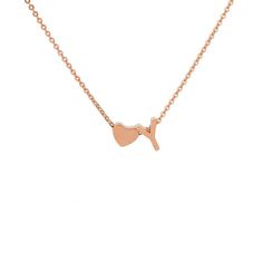 Follow your heart and stay true to yourself! This beautiful and dainty necklace is the perfect accessory to drape around your neck and layer with others. With a sturdy golden chain, you'll be able to keep your heart close. Customize the letter to represent your initial, a loved one's initials or your own secret code! DETAILS & SIZE Composition: 14k gold, rose gold or silver plated over stainless steel Measurements: letter hight: 10mm, chain: 14" + 3" extension Lobster claw clasp Read about h Rose Gold Initial Necklace, Heart Initial Necklace, Stay True To Yourself, Initial A, True To Yourself, Golden Chain, Secret Code, Initial Necklace Gold, Waterproof Jewelry