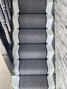 Beautiful herringbone patterned Berber taped edge stair runner  6.5m long which covers standard 13 steps  0.5m wide Grey Chevron, Stair Runner, Herringbone Pattern, Light Beige, Herringbone, Floor Rugs, Stairs, Bathing Beauties, Home And Living